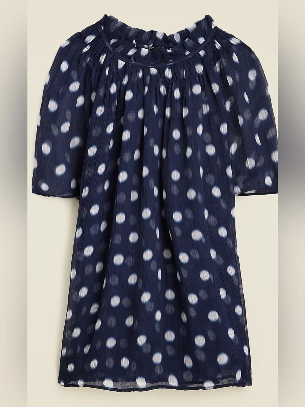J. Crew Crinkle chiffon smocked top in ombré dot